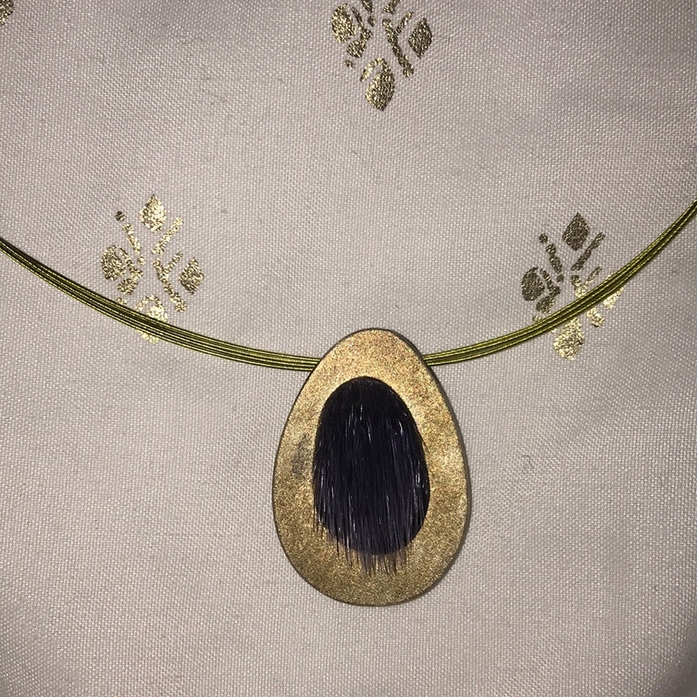 Teardrop fur pendant necklace